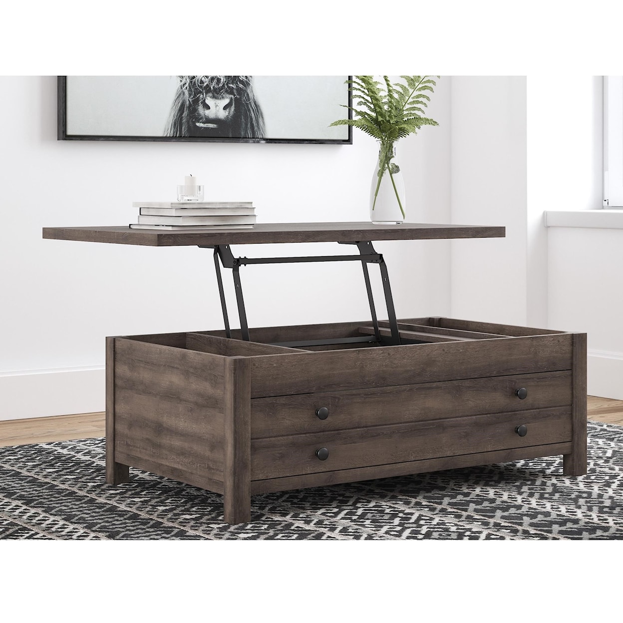 Benchcraft Arlenbry Rectangular Lift Top Cocktail Table