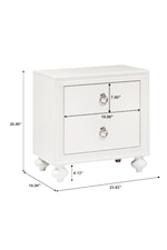 Samuel Lawrence Bella White Casual Youth 2-Drawer Nightstand with USB Port