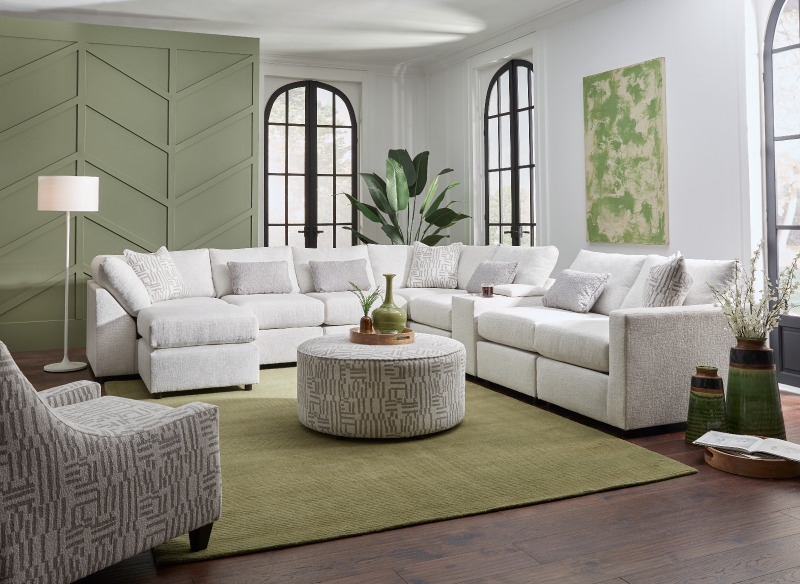 9-Piece Sectional with Ottoman and Console