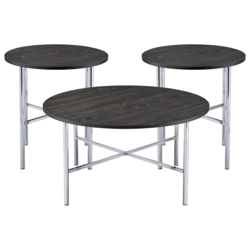 3PC Occasional Table Set with Round Coffee Table and Round End Tables