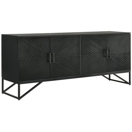 Riddell Wood Reeding Accent Cabinet