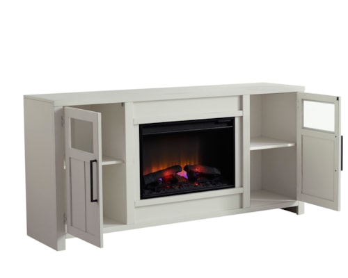 Farmhouse 68" Fireplace Console with Wire Management