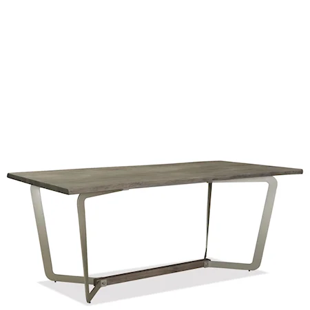 Live-Edge Dining Table in Sandblasted Gray Finish