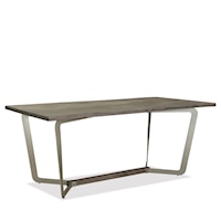 Live-Edge Dining Table in Sandblasted Gray Finish