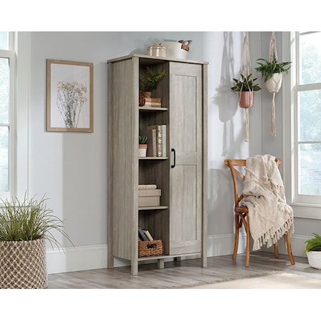 Farmhouse 5-Shelf Cabinet with Adjustable Shelves