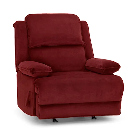 Casual Manual Rocker Recliner with Dual Storage Arms
