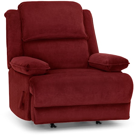 Casual Manual Rocker Recliner with Dual Storage Arms