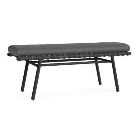 51" Aluminum Dining Bench w/Rope Accent