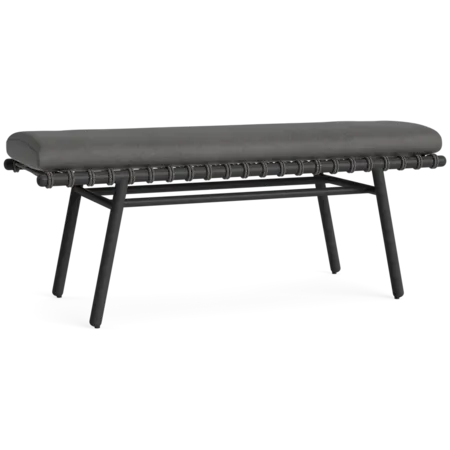 51" Aluminum Dining Bench w/Rope Accent