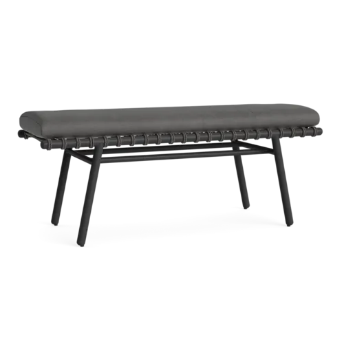 Oscar 51" Aluminum Dining Bench w/Rope Accent