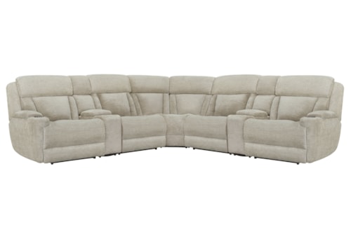 Casual 7-Piece Power Reclining Sectional Sofa with Power Headrests