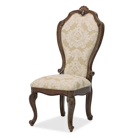 Traditional Upholstered Side Chair with Ornate Detailing