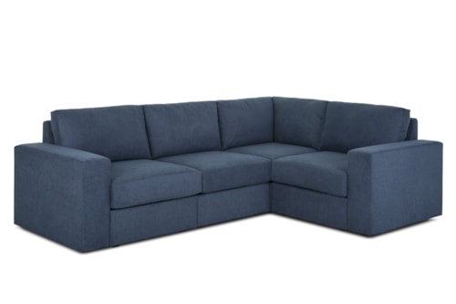 Flex 4-Seat Sectional Sofa with Wide Arm - Denim