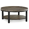 Modus International Canyon Washed Grey Solid Wood/Metal Round Coffee Table