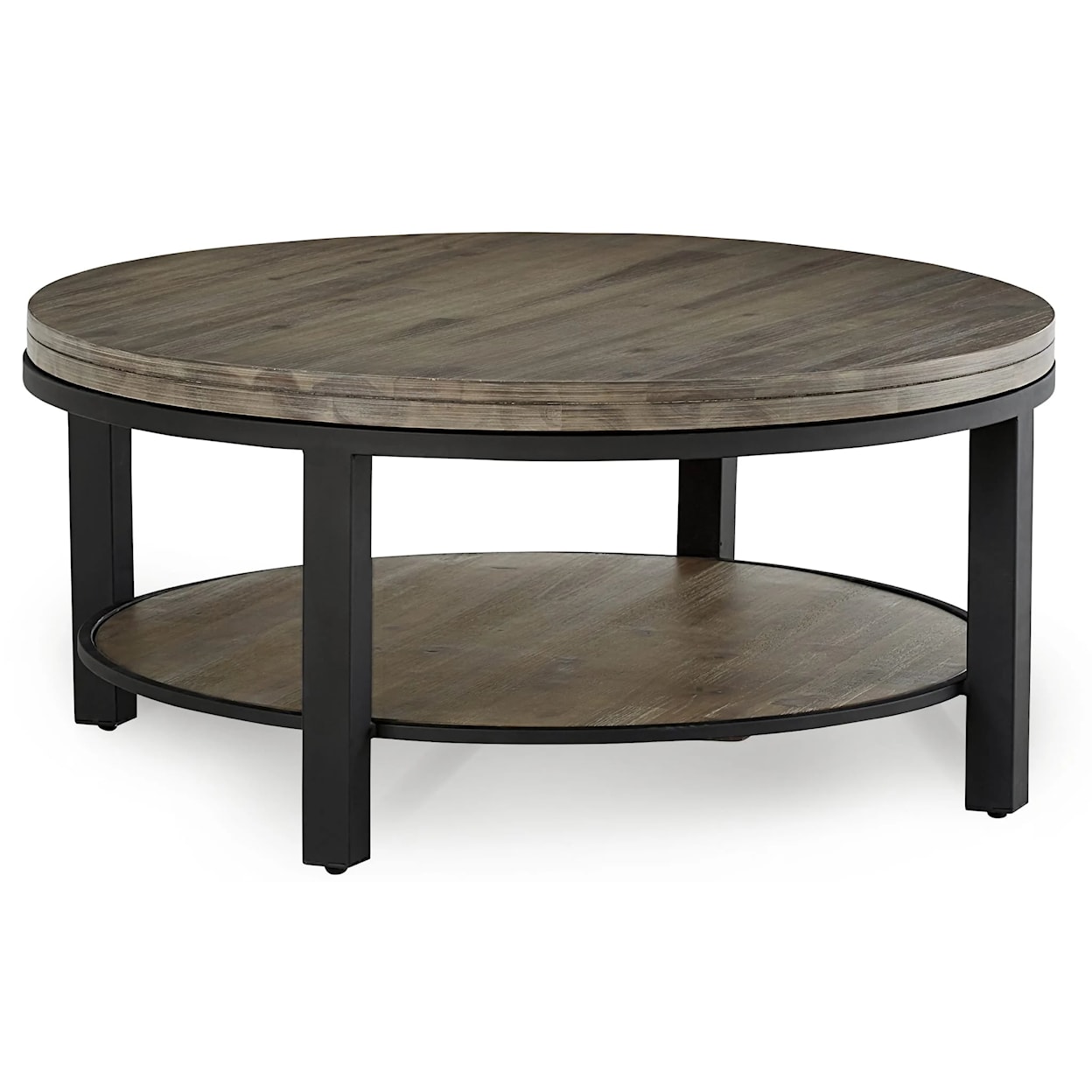 Modus International Canyon Washed Grey Solid Wood/Metal Round Coffee Table