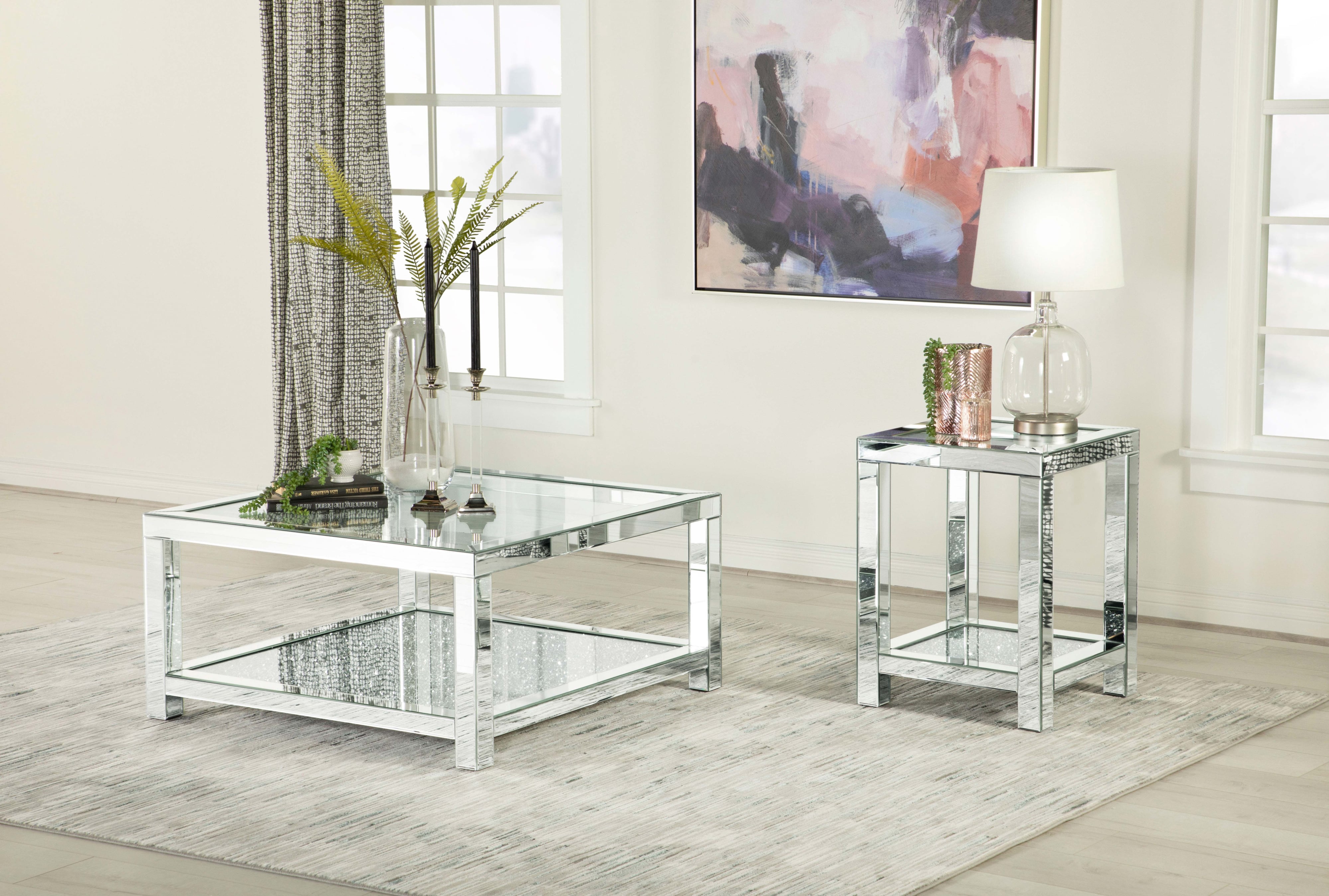 Coaster Valentina Valentina 1-shelf Glass Top Side End Table