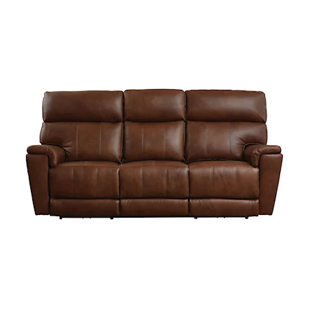 Casual Power Reclining Sofa with Power Headrests and Lumbar