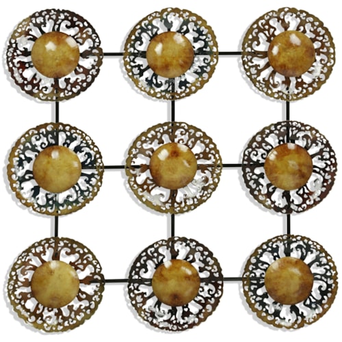 Metal Wall Décor with Multiple Gold-Toned Circles