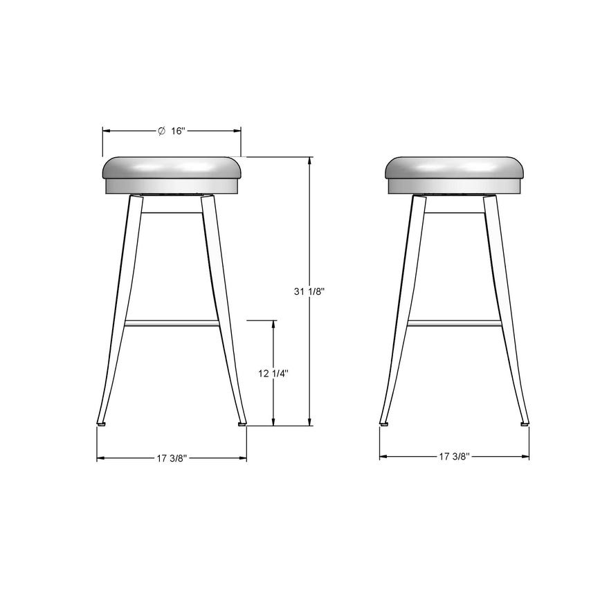 Amisco Grace Upholstered Bar Height Swivel Stool