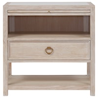 Coastal Nightstand with Pull-Out Shelf