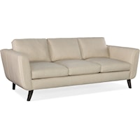 Contemporary Stationary Sofa with Wood Legs