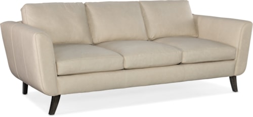 Contemporary Stationary Sofa with Wood Legs