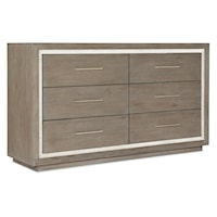 Casual 6-Drawer Dresser with Felt Lined Drawers and Soft-Close Guides