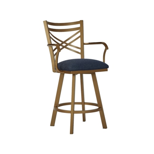 Raleigh Angled Swivel With Back & Arms Counter Stool With Welt