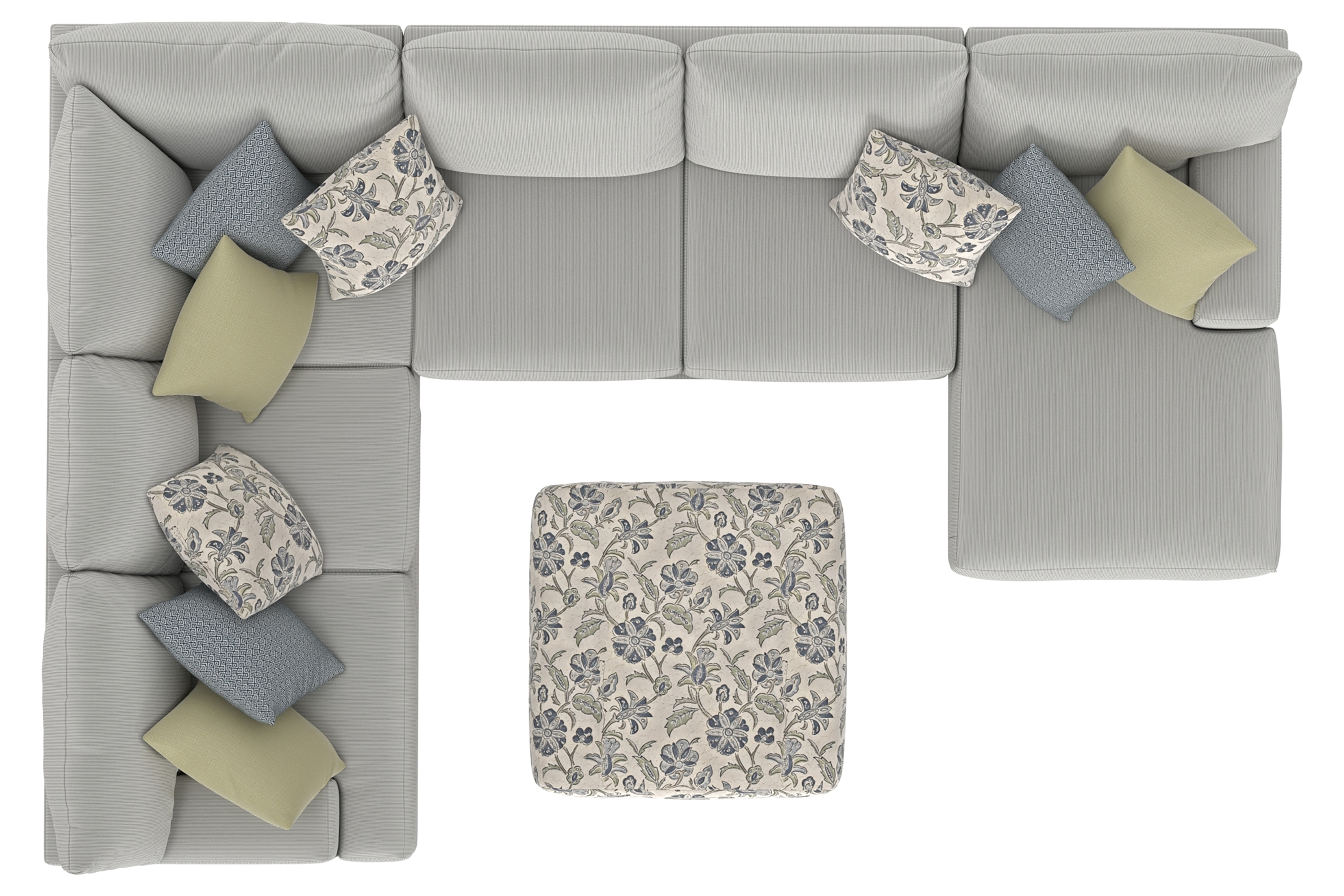 Jackson Furniture Stockbridge 4-Piece Sectional Sofa with Cocktail Ottoman