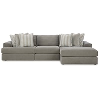 Contemporary 3-Piece Sectional with Chaise