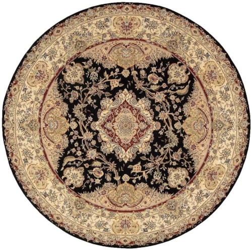 8'  Black Round Rug