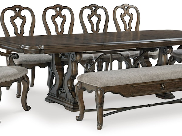 8-Piece Dining Set with Bench