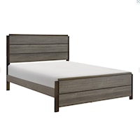 Contemporary King Panel Bed with Low-Profile Footboard