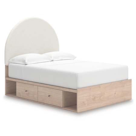 Full Upholstered Panel Bed