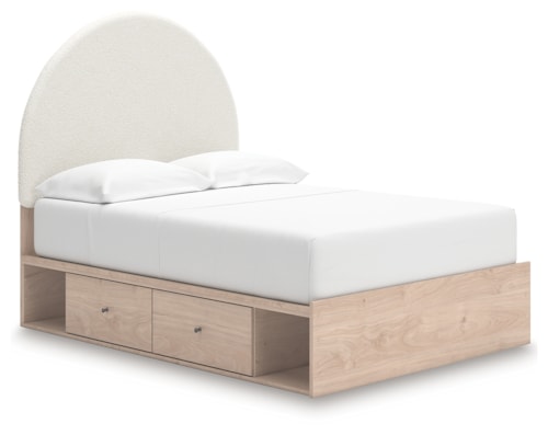 Full Upholstered Panel Bed With Storage