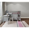 Jackpot Kids Loft Beds Twin Low Loft Bed Set w/Pull Desk In Gray
