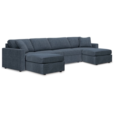 4-Piece Sectional And 2 Ottomans