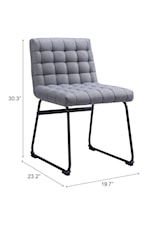 Zuo Pago Collection Contemporary Tufted Barstool