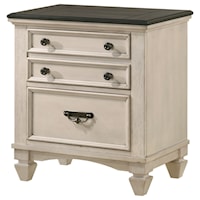 Cottage Style 3-Drawer Nightstand