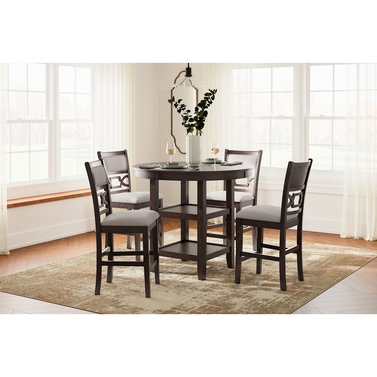 Ashley Furniture Signature Design Langwest Counter Table Set