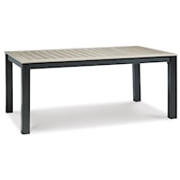 Contemporary 72" Outdoor Dining Table with Umbrella Hole