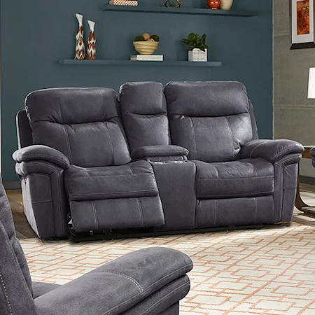Charcoal Power Console Loveseat