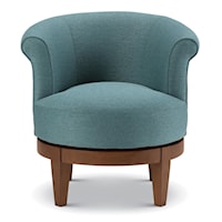 Chic Attica Swivel Chair with Traditional Rolled Chair Back