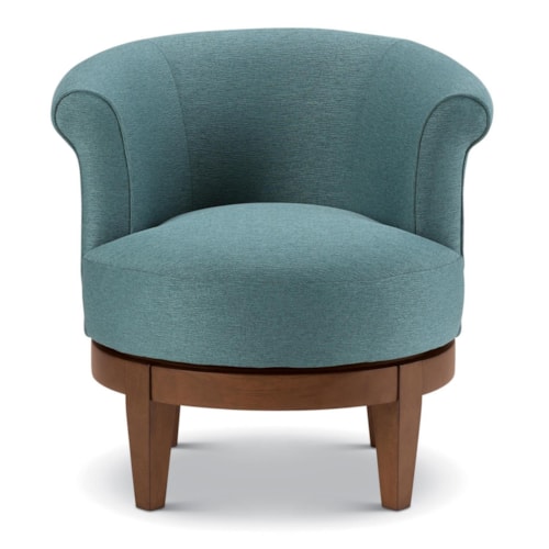 Chic Attica Swivel Chair with Traditional Rolled Chair Back