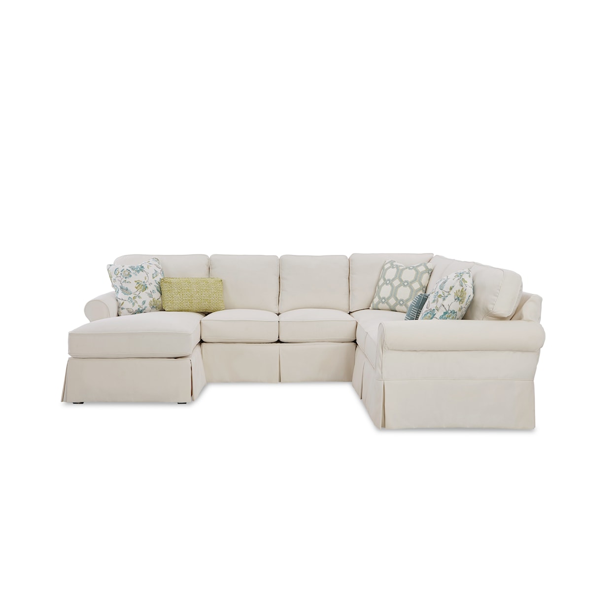 Hickorycraft 917450BD 3-Pc Slipcover Sectional Sofa w/ LAF Chaise