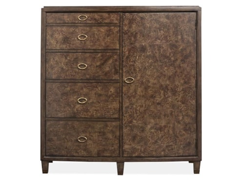 Transitional 5-Drawer Door Chest