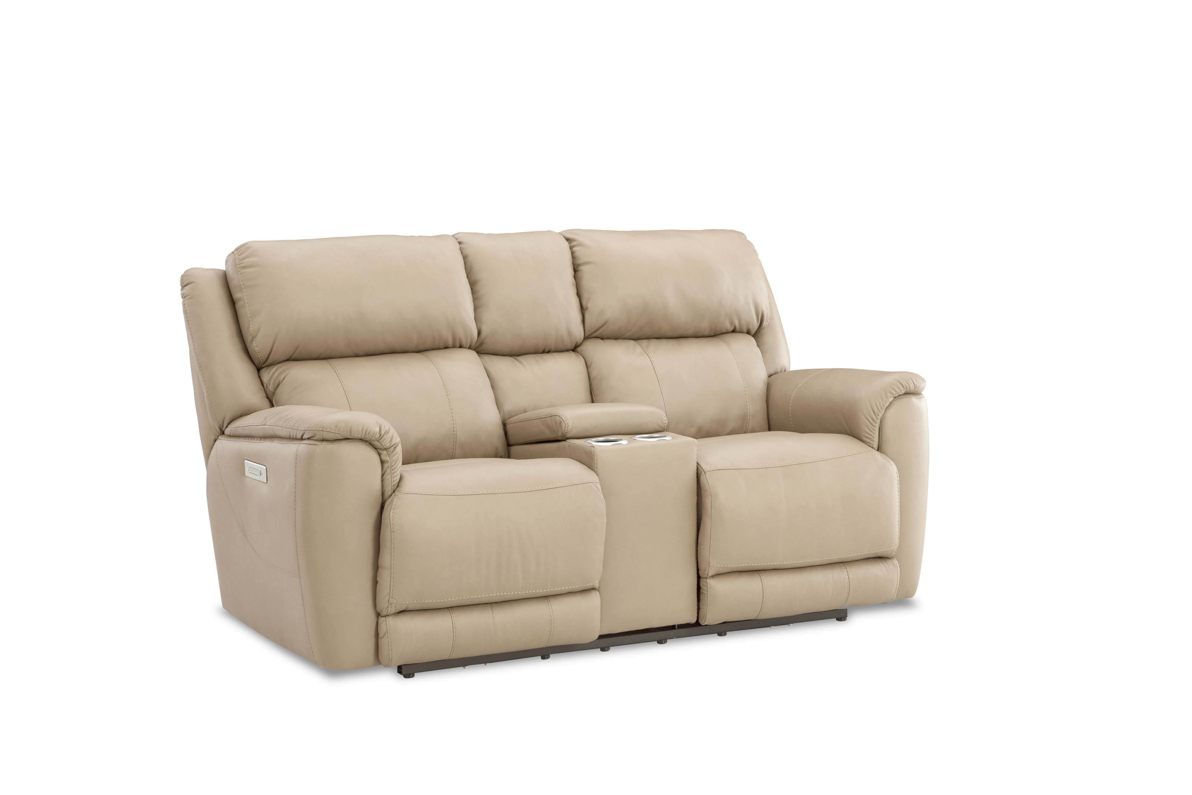 Power Loveseat with Console and Cupholders