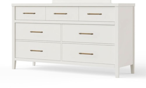 Transitional 7-Drawer Dresser with Smooth Drawer Guides