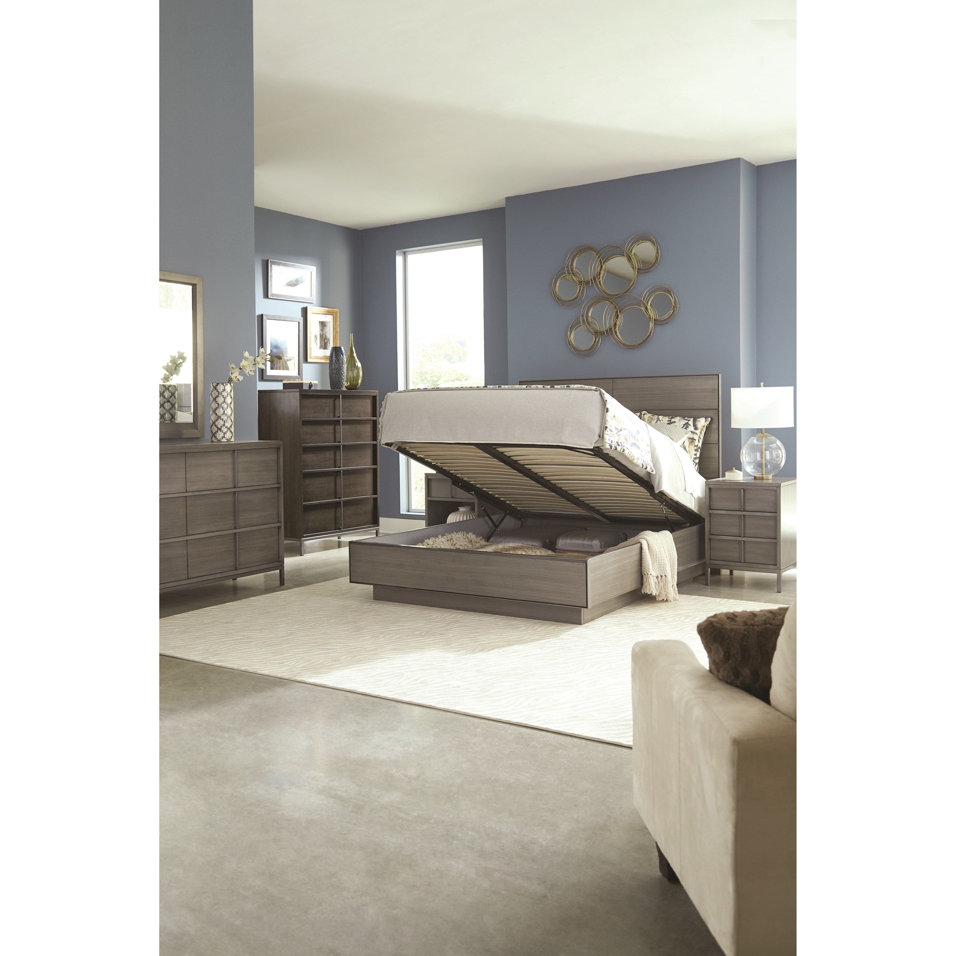 Durham Milestone 196125A Dusk Contemporary Queen Plinth Lift Bed with