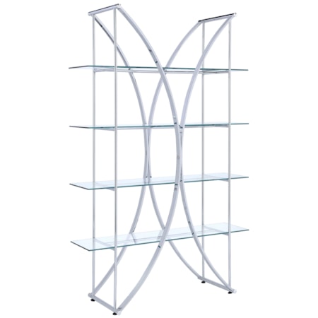 Larson 73-inch 4-shelf Glass Bookshelf